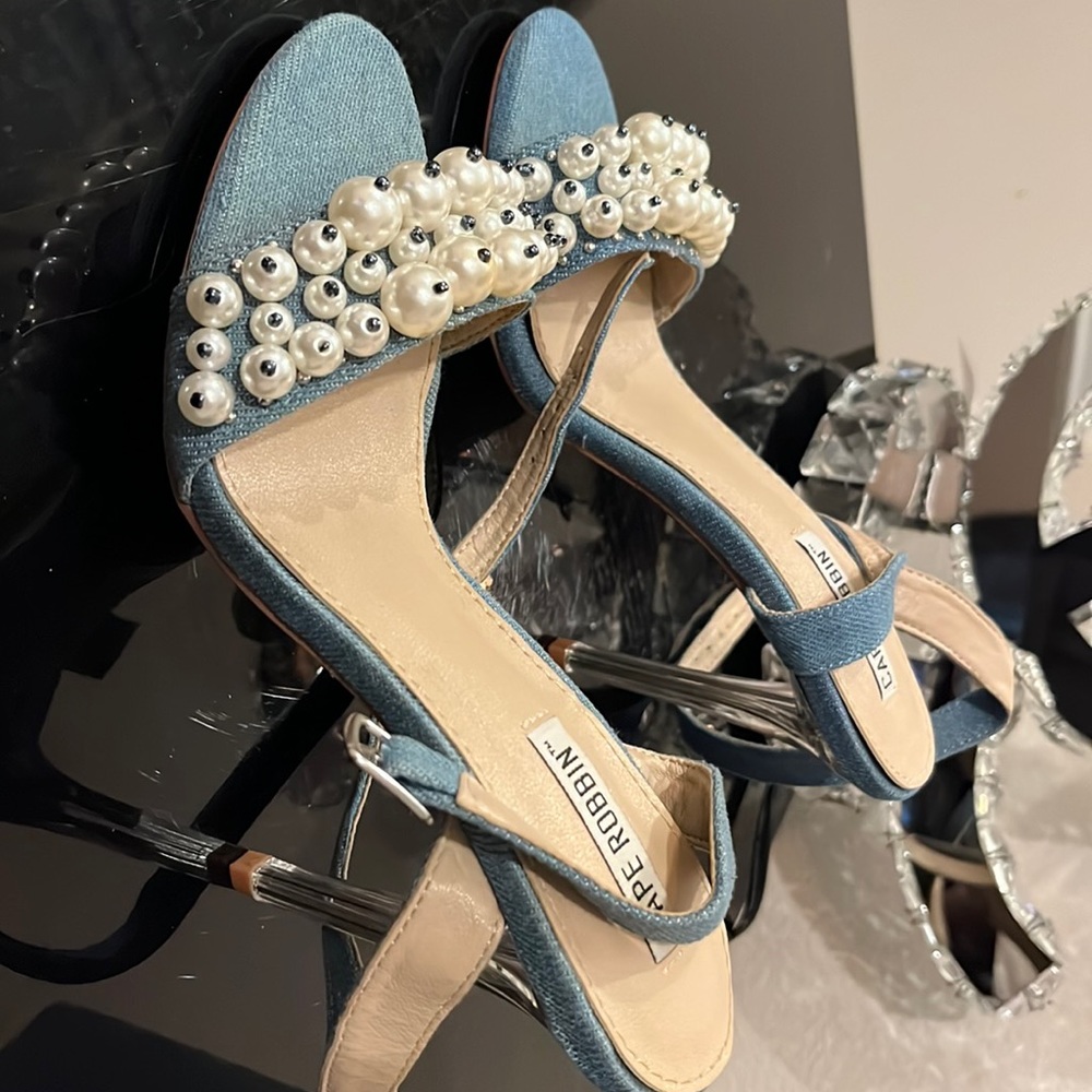 Light Blue Jean Texture Heels !